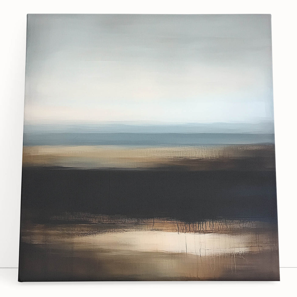 Modern Abstract Wall Art – Contemporary Brown & Black Landscape
