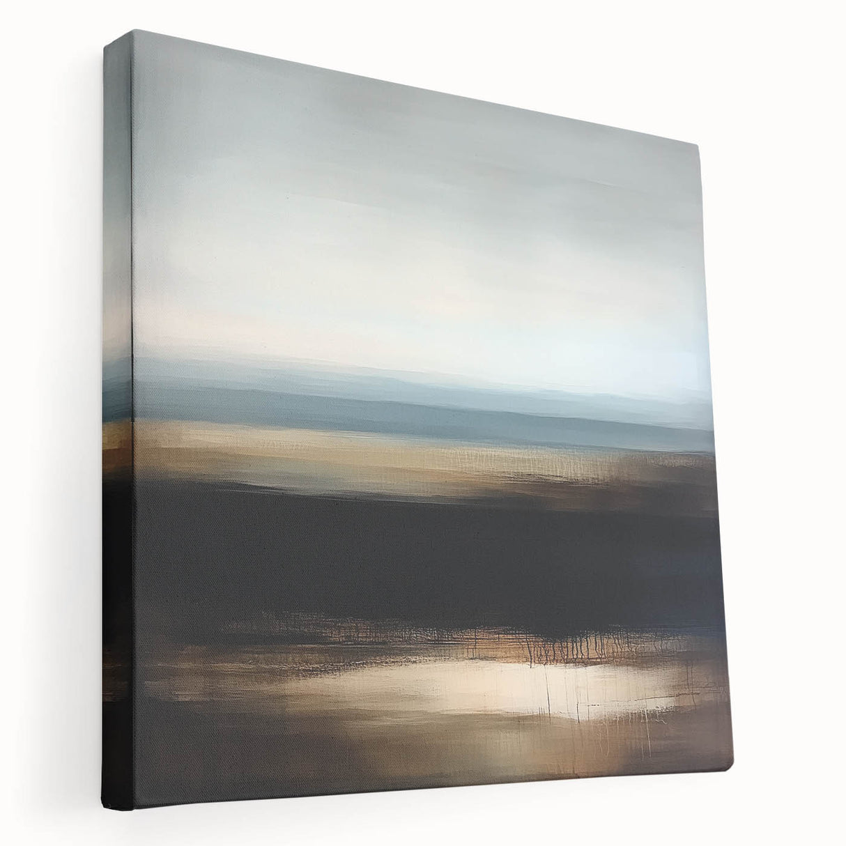 Modern Abstract Wall Art – Contemporary Brown & Black Landscape
