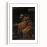 Baroque Prayer Scene: Historical Art Print with Dramatic Emotion