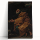 Baroque Prayer Scene: Historical Art Print with Dramatic Emotion