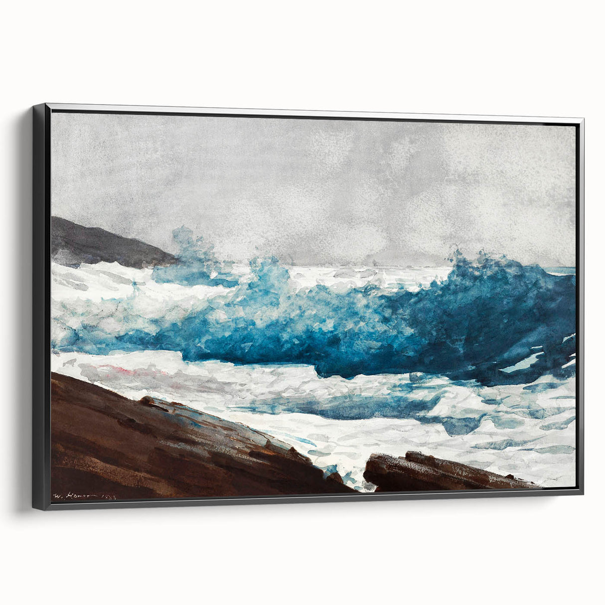 Realism Art Print - Prout’s Neck, Breakers by Winslow Homer, Ocean Waves Scene