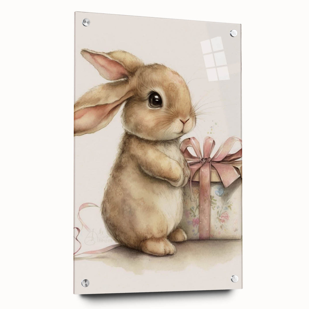Adorable Bunny Gift Girls Room Wall Art – Kids Room Art Print
