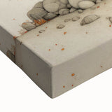 Large art depicting a black and white landscape painting on stretched canvas, ideal for bedroom wall decor.