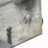 Abstract figurative acrylic artwork displayed on glass, showcasing vibrant colors and intricate textures, perfect for modern home decor and artistic expression.