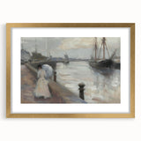 Abstract figurative art frame in gold with a mat, showcasing intricate designs and textures, ideal for modern home decor or art displays.