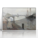 Abstract figurative artwork in a white frame, showcasing vibrant colors and dynamic shapes, perfect for modern home decor and artistic expression.