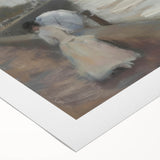 Abstract figurative rolled canvas art showcasing vibrant colors and dynamic shapes, ideal for modern home decor, presented in a protective cardboard tube.