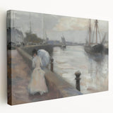 Abstract figurative stretched canvas artwork showcasing vibrant colors and fluid shapes, ideal for modern home decor and artistic enhancement in living spaces.