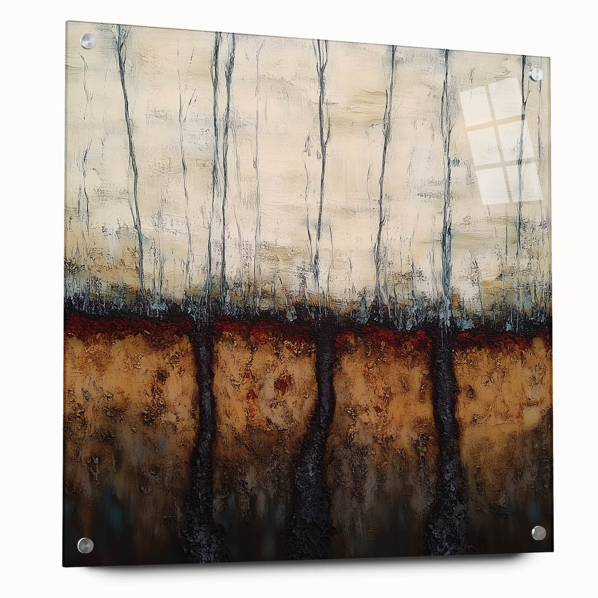 Rustic Abstract Tree Canvas Art - Modern Earthy Wall Décor