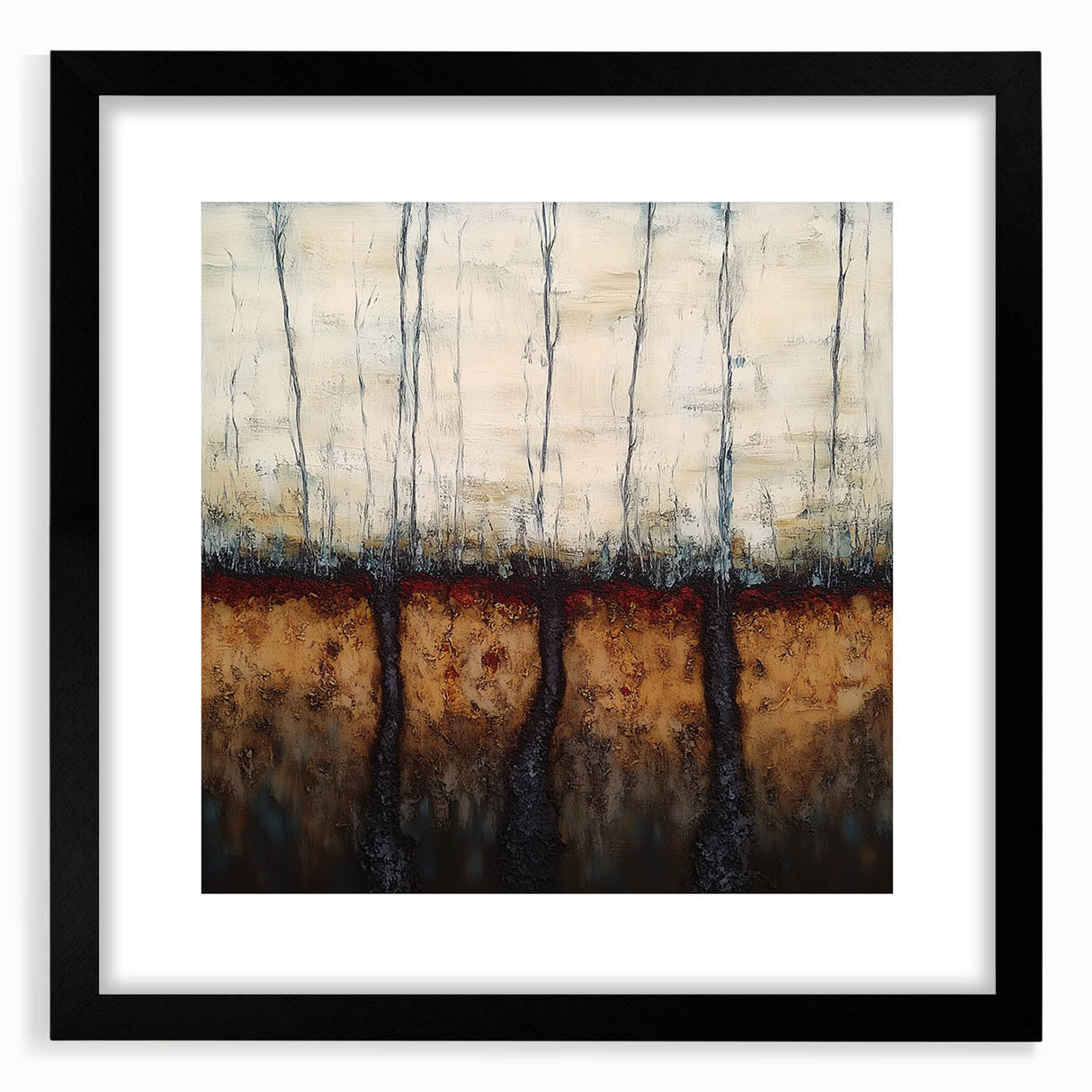 Rustic Abstract Tree Canvas Art - Modern Earthy Wall Décor
