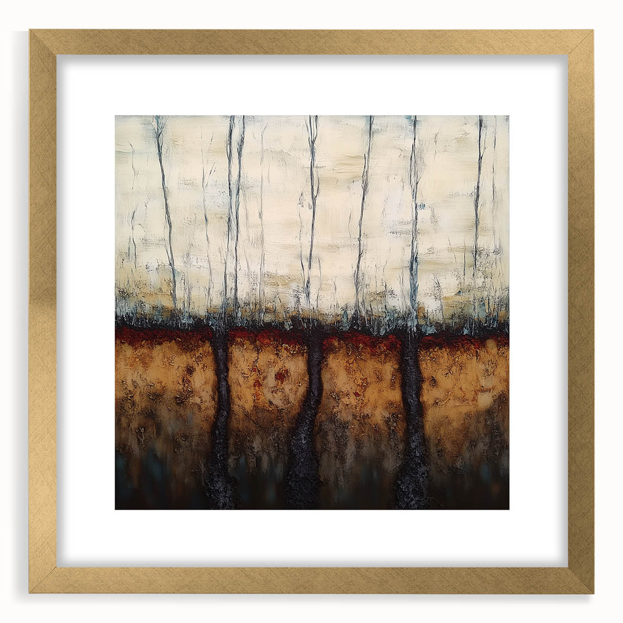 Rustic Abstract Tree Canvas Art - Modern Earthy Wall Décor