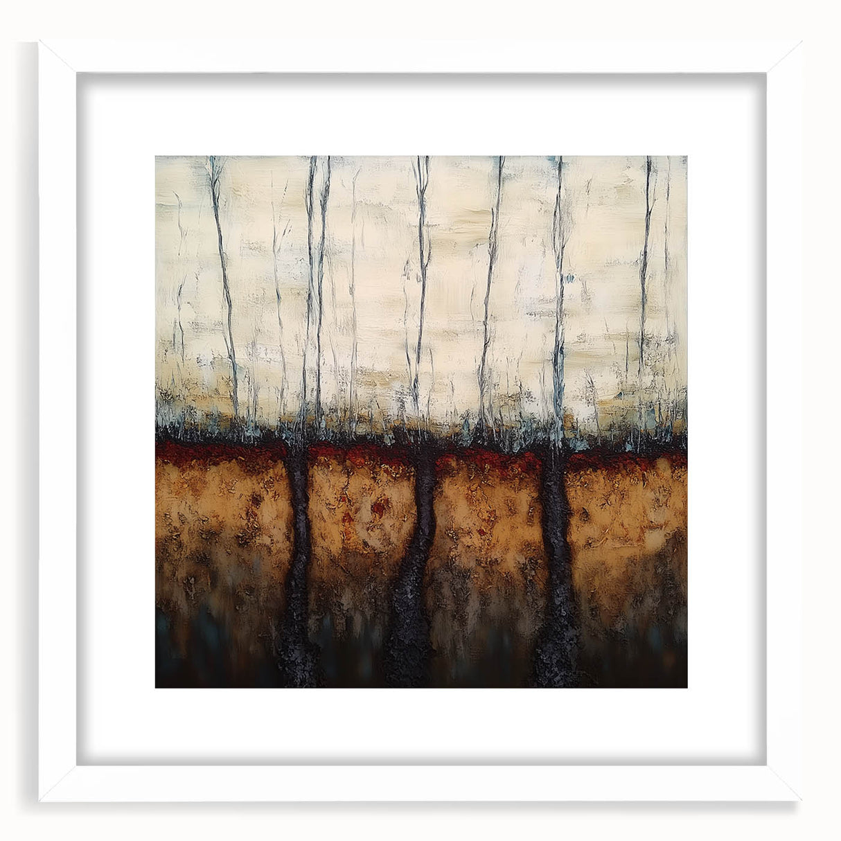 Rustic Abstract Tree Canvas Art - Modern Earthy Wall Décor