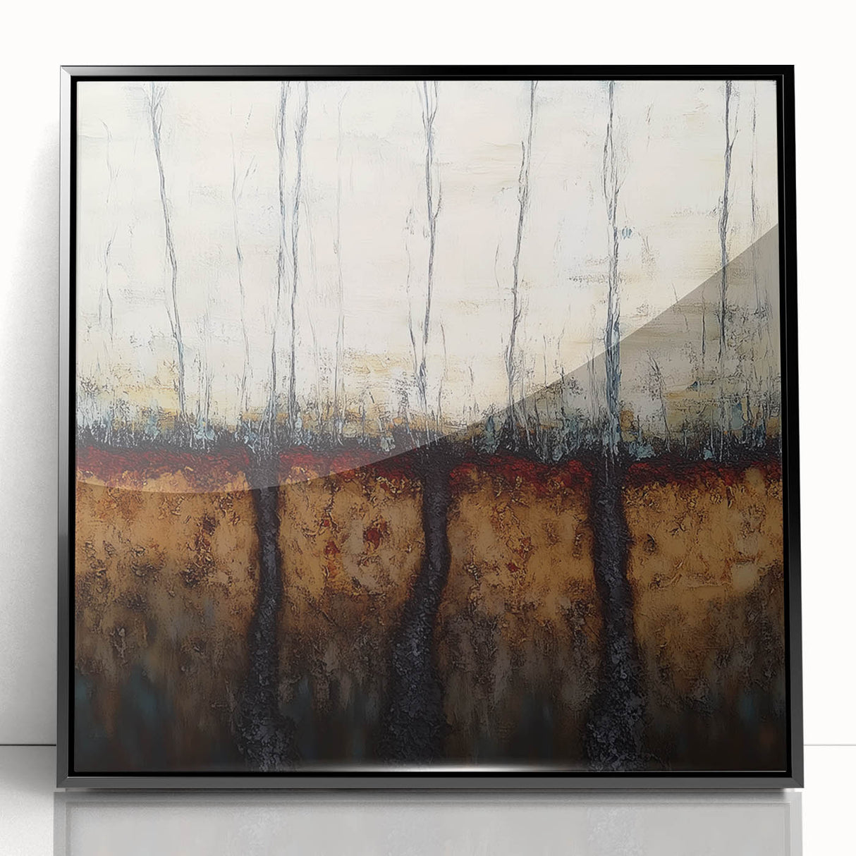 Rustic Abstract Tree Canvas Art - Modern Earthy Wall Décor