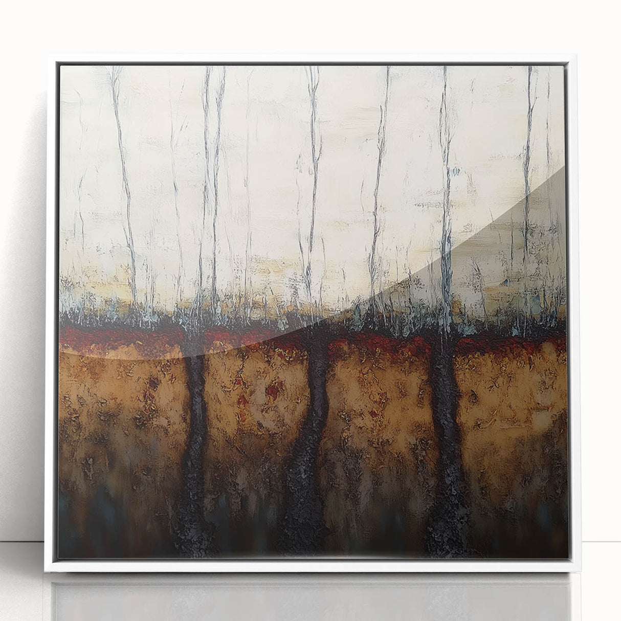 Rustic Abstract Tree Canvas Art - Modern Earthy Wall Décor