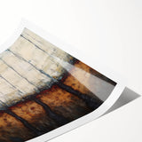 Vibrant rolled print showcasing abstract floral design with rich colors and intricate patterns, perfect for modern home decor, packaged securely in a cardboard tube.