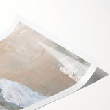 Abstract minimalist wall art print showcasing soft, muted colors and geometric shapes, rolled for shipping in a protective cardboard tube, ideal for modern decor.