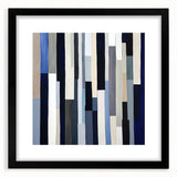 Geometric Abstract Wall Decor – Modern Navy, Gray & Beige Canvas