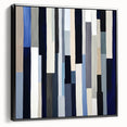 Geometric Abstract Wall Decor – Modern Navy, Gray & Beige Canvas