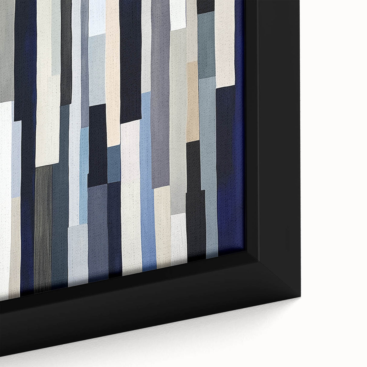 Geometric Abstract Wall Decor – Modern Navy, Gray & Beige Canvas