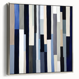 Geometric Abstract Wall Decor – Modern Navy, Gray & Beige Canvas