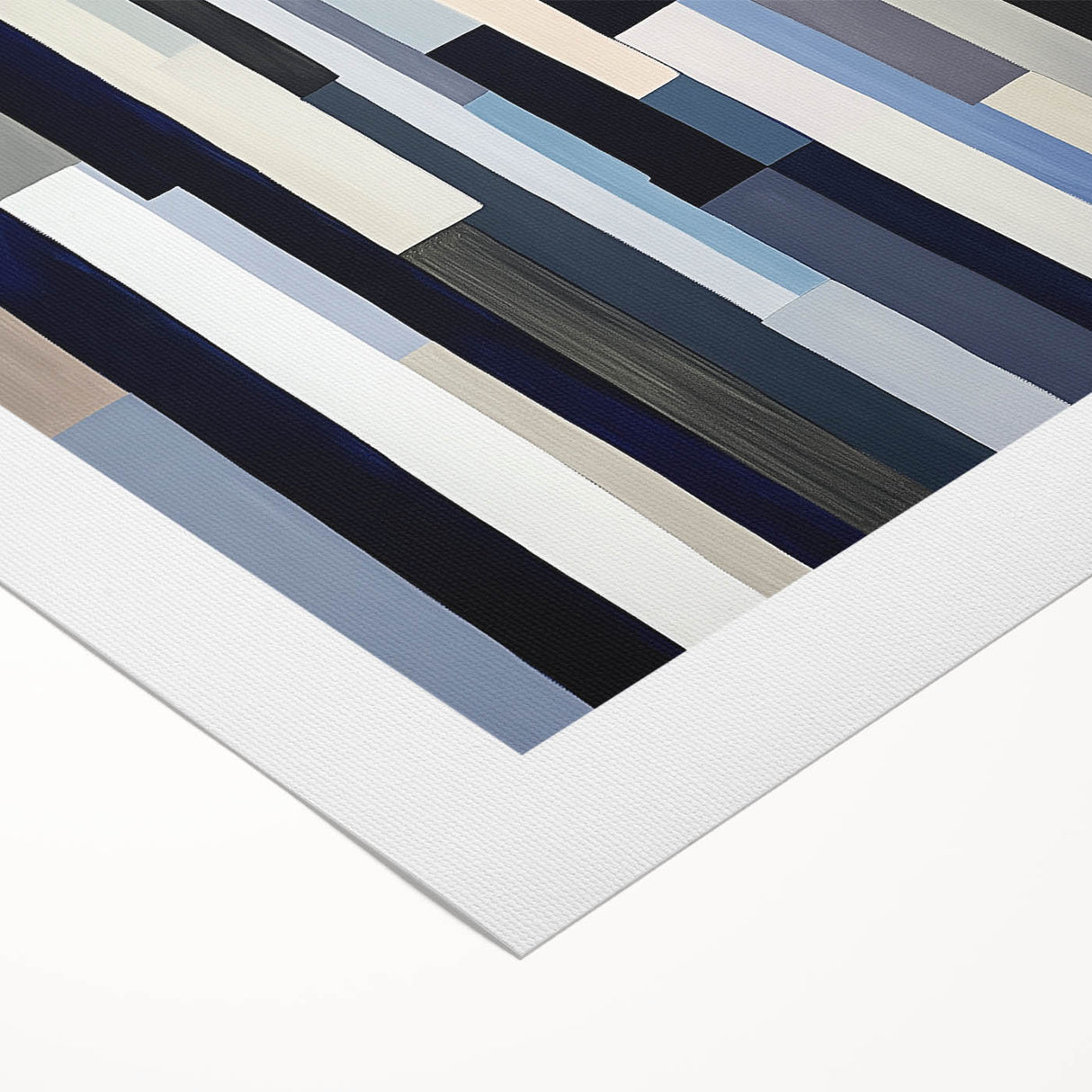 Geometric Abstract Wall Decor – Modern Navy, Gray & Beige Canvas