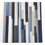 Geometric Abstract Wall Decor – Modern Navy, Gray & Beige Canvas
