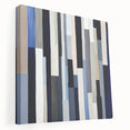 Geometric Abstract Wall Decor – Modern Navy, Gray & Beige Canvas
