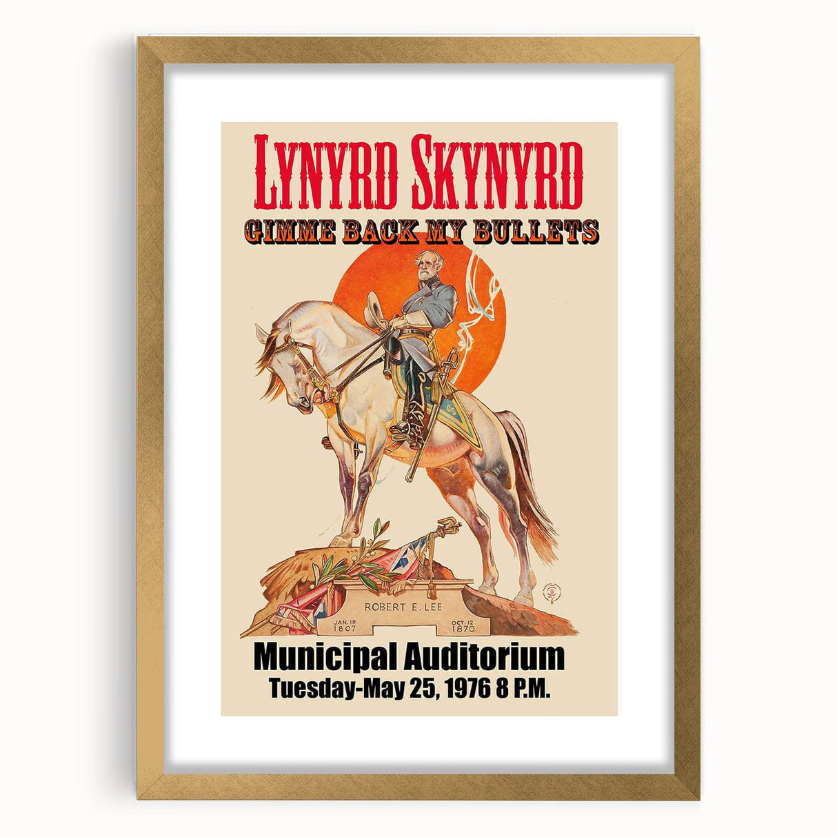 Lynyrd Skynyrd Retro Poster - Gimme Back My Bullets 1976