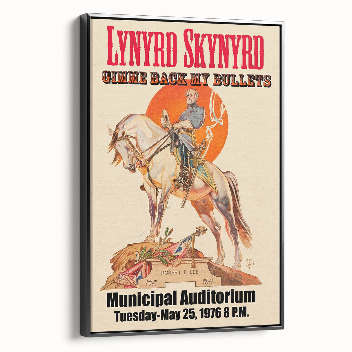 Lynyrd Skynyrd Retro Poster - Gimme Back My Bullets 1976