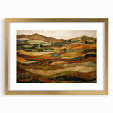 Extra large abstract art print featuring textured autumnal hues on canvas, framed in gold, ideal for living room decor.