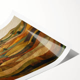 Extra large wall art featuring line art flowers in muted autumn colors on a rolled print, ideal for large living room decor.