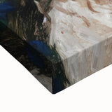 Close-up of a vibrant abstract figurative stretched canvas artwork, showcasing bold colors and intricate details, ideal for modern home decor and artistic expression.