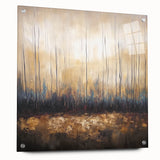 Abstract floral acrylic artwork displayed on a transparent glass panel, showcasing vibrant colors and intricate designs, set against a neutral backdrop for a modern aesthetic. The piece is secured with stylish pins, enhancing its contemporary look, perfect for home decor.