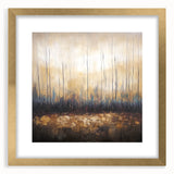 Elegant abstract floral frame with a gold mat, showcasing a modern design ideal for home decor. Perfect for adding a touch of sophistication to any interior space.