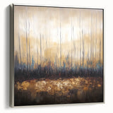 Abstract floral framed canvas artwork showcasing delicate silver accents and vibrant colors, perfect for modern home decor. The piece is elegantly displayed from a side view, emphasizing its textured surface and refined aesthetic. Ideal for adding a touch of sophistication to any living space.