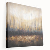 Abstract floral design stretched canvas artwork, showcasing vibrant colors and intricate patterns. Side view highlights the canvas edges, ideal for modern home decor.