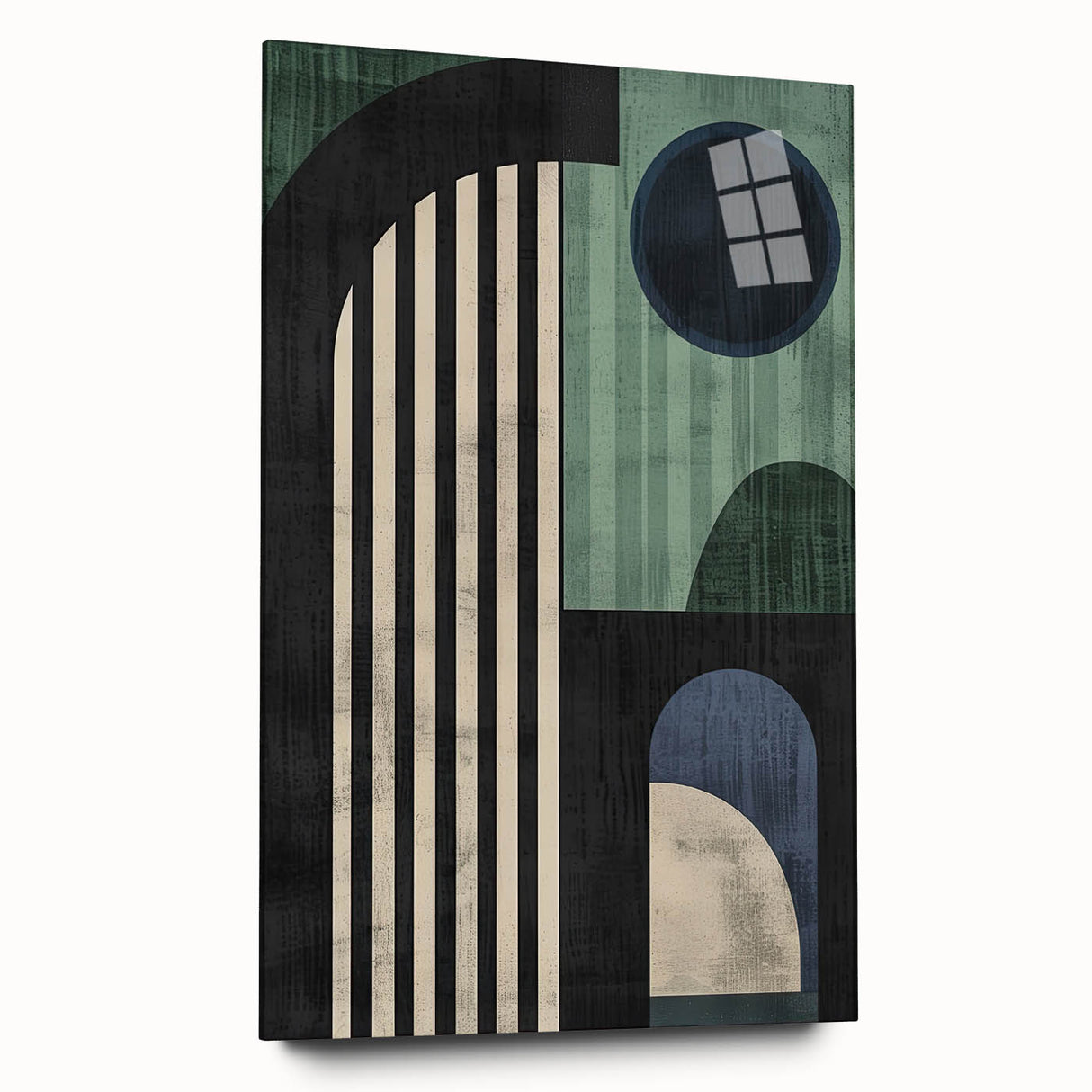 Abstract minimalist wall art displayed in a sleek acrylic frame, showcasing fluid shapes and soft colors. Ideal for modern home decor, adding elegance to any space.