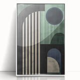 Framed abstract minimalist wall art featuring a white acrylic design, displayed from the front view, ideal for modern home decor and artistic interiors.
