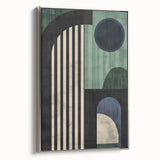 Framed abstract minimalist wall art in silver, showcasing a sleek design with geometric patterns, perfect for modern decor. Ideal for elevating any interior space.