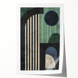 Abstract minimalist wall art print featuring soft beige and gray tones, rolled and ready for display, showcasing contemporary design ideal for modern interiors.