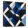 Geometric Abstract Wall Decor – Blue, White & Black Modern Art