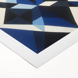 Geometric Abstract Wall Decor – Blue, White & Black Modern Art