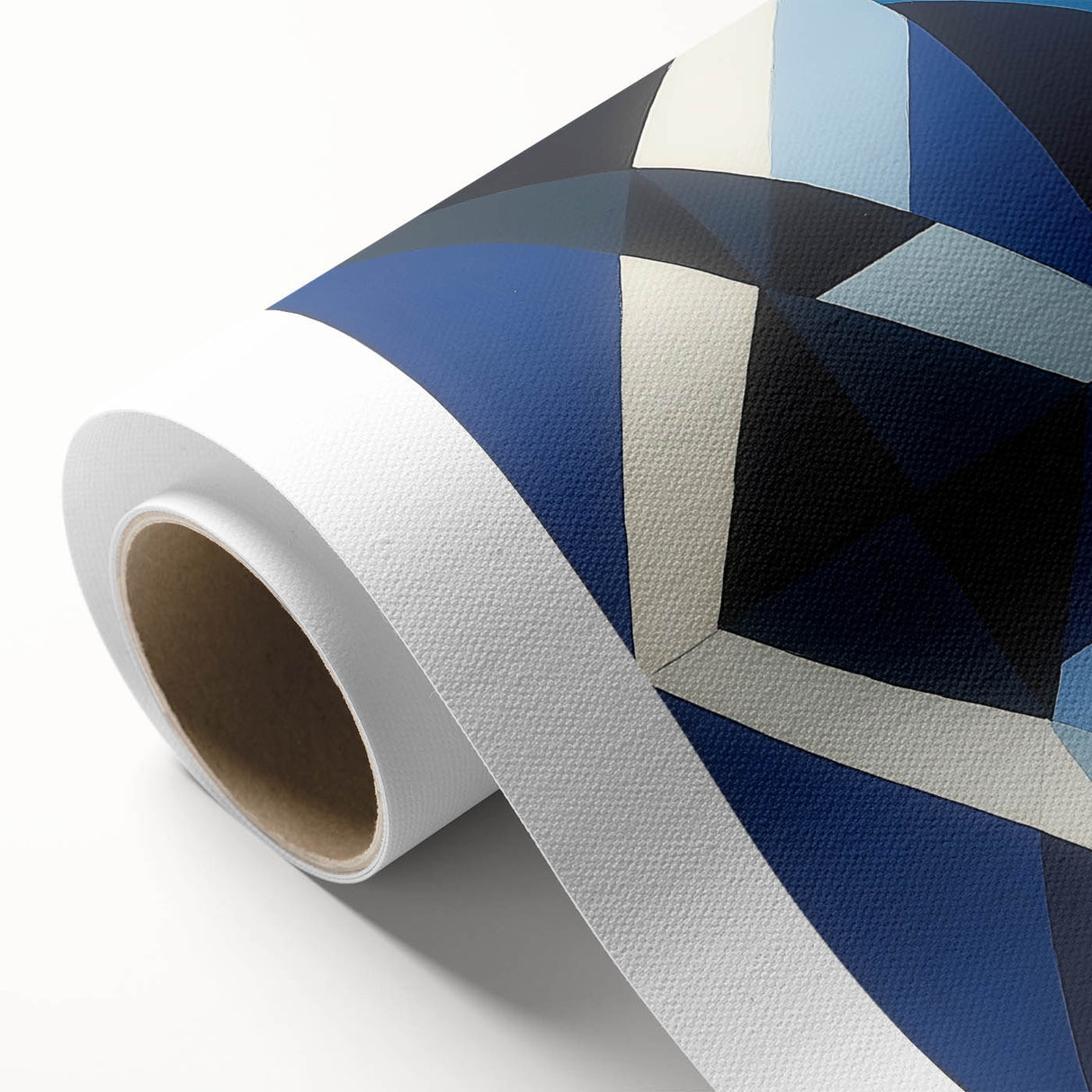 Geometric Abstract Wall Decor – Blue, White & Black Modern Art