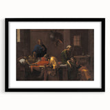 Baroque Mourning Scene: Antique Art Print with Emotional Depth