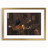 Baroque Mourning Scene: Antique Art Print with Emotional Depth