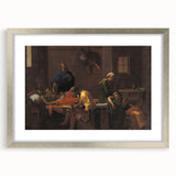 Baroque Mourning Scene: Antique Art Print with Emotional Depth