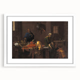 Baroque Mourning Scene: Antique Art Print with Emotional Depth