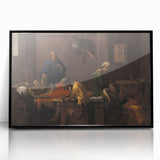 Baroque Mourning Scene: Antique Art Print with Emotional Depth