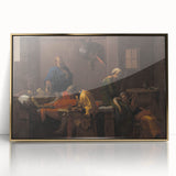 Baroque Mourning Scene: Antique Art Print with Emotional Depth