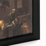 Baroque Mourning Scene: Antique Art Print with Emotional Depth